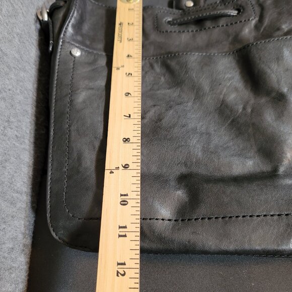 Frye Demi Hobo Women's Black Leather Studded Bottom Square Handbag - Picture 12 of 13